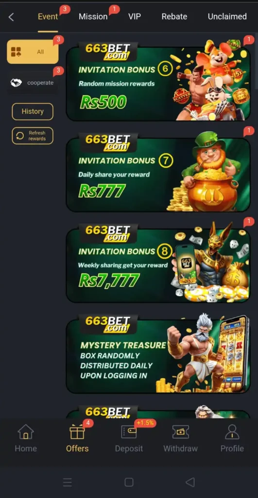 663bet game events