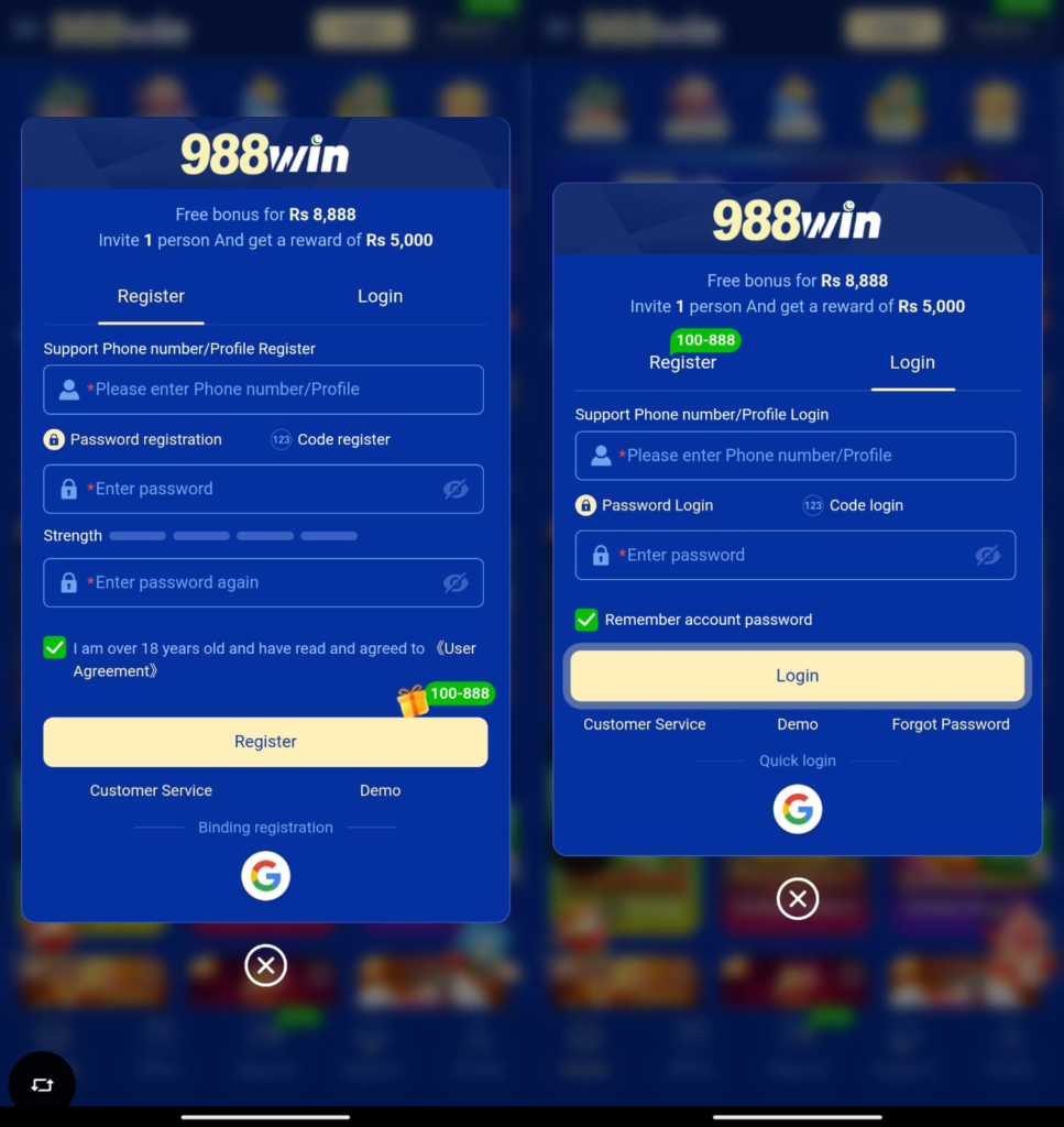 988win game register and login