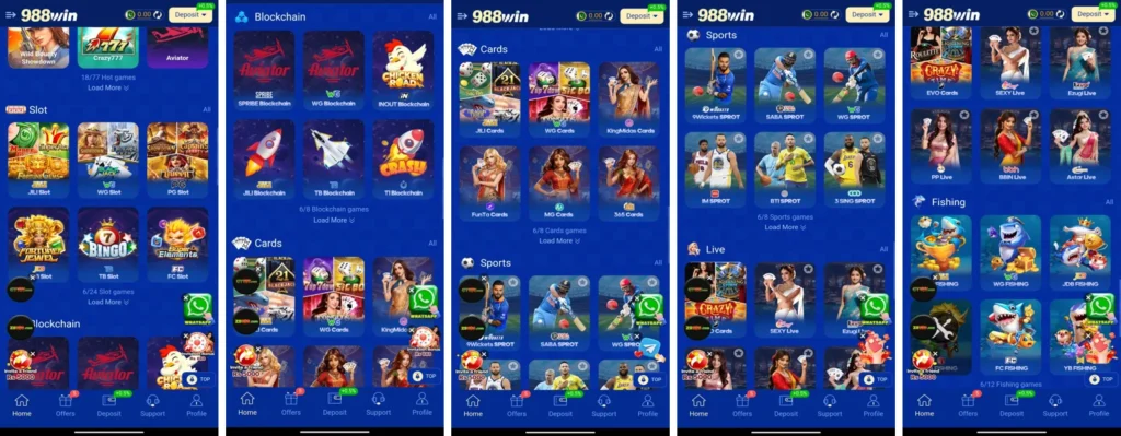 988win game slots, blackchain ,cards , evo, live ,sports,