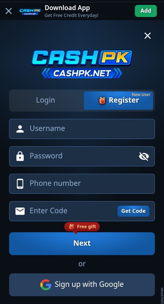 cashpk game register
